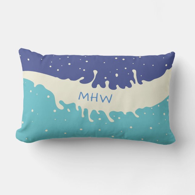 Cojín De Exterior Personalizado de espoleta de verano monograma almo (Anverso)