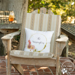 Cojín De Exterior Personalizado De Flor Silvestre Con Nombre Familia