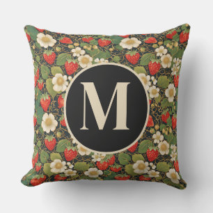 Cojín De Exterior Personalizado Monogram Strawberry