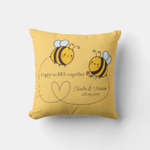 Cojín De Exterior Personalizado Textos Feliz Abejas de Amor