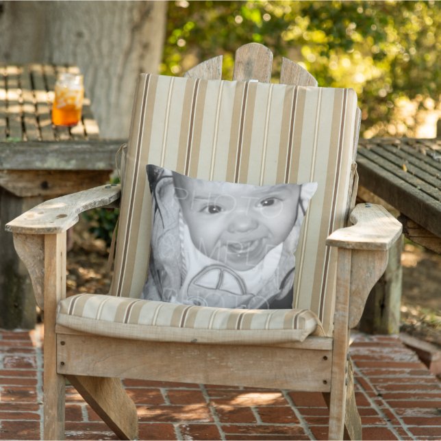 Cojín De Exterior Personalizar it Your Black and White photo Porch (Silla)