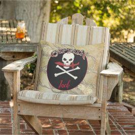 Cojín De Exterior Personalized Pirate Captain Throw Pillow