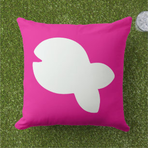 Cojín De Exterior Pez Blanco Pescadito Sobre Decor Magenta Para Pati