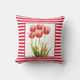 Cojín De Exterior Pilar al aire libre de la flor del tulipano rojo e