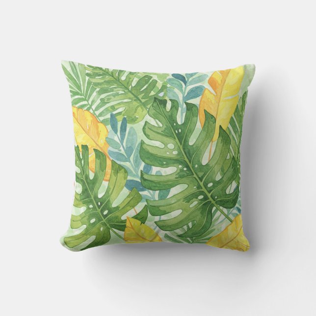 Cojín De Exterior Pilar de hoja de jungla (Anverso)