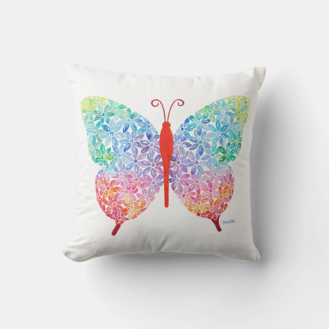 Cojín De Exterior Pilar exterior de mariposa (Anverso)