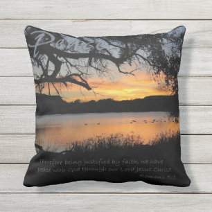 Cojín De Exterior Pilar Sunset de la Paz Lago Pillow Romanos 5