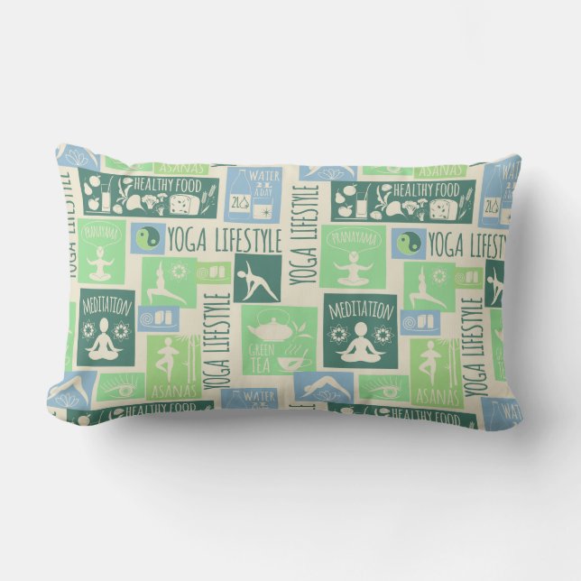 Cojín De Exterior Pilares de lanzamiento del patrón de yoga (Anverso)