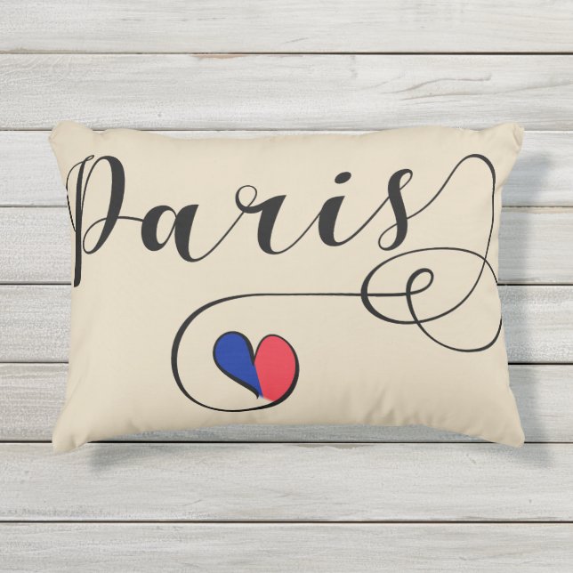 Cojín De Exterior Pillow, acento cardíaco de París, Francia (Anverso)