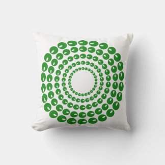 Cojín De Exterior Pillow - Colas verdes en círculos concéntricos