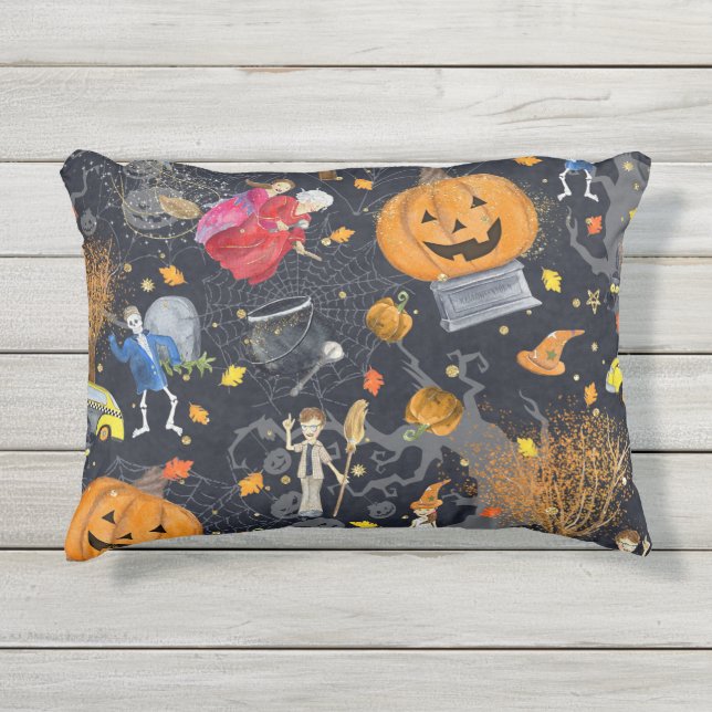 Cojín De Exterior Pillow de acento de Halloween (Anverso)
