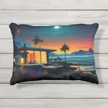 Pillow de acento de los bungalows de playa