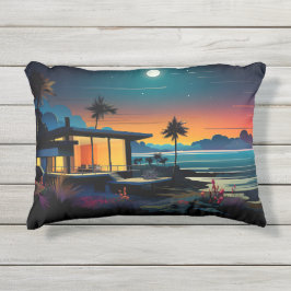 Cojín De Exterior Pillow de acento de los bungalows de playa