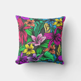 Cojín De Exterior Pillow de flores tropicales