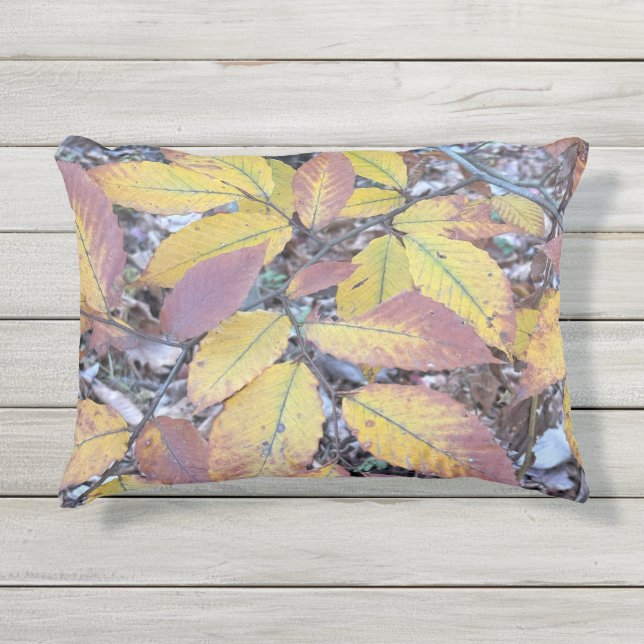 Cojín De Exterior Pillow de hojas de otoño (Anverso)