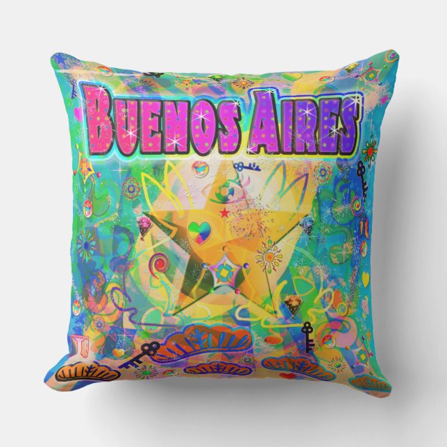 Cojín De Exterior Pillow de la Hora Epoch de Buenos Aires (Anverso)