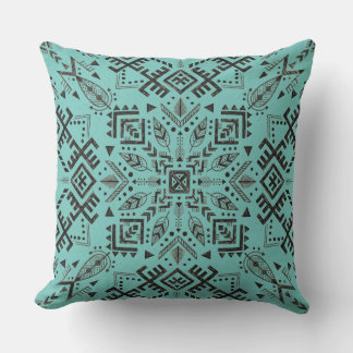 Cojín De Exterior Pillow de Mandala verde verde azulada