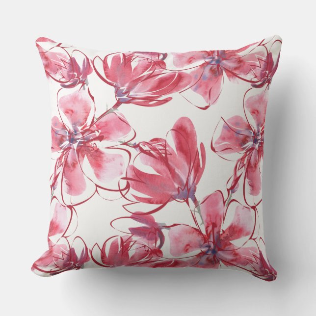 Cojín De Exterior Pillow exterior de flores rojas (Anverso)