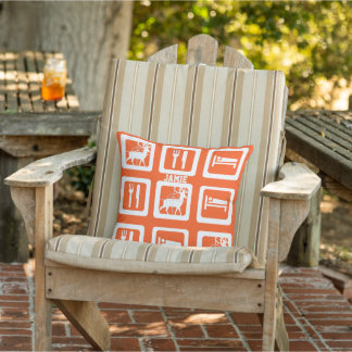 Cojín De Exterior Pillow Naranja de la cacería de sueño personalizad