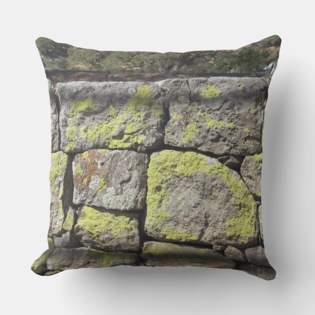 Cojín De Exterior Pillow - Pared de piedra apilada (Anverso)