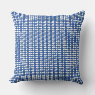 Cojín De Exterior Pillow - Patrón de tejido suelto en azul oscuro