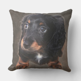 Cojín De Exterior Pillow, Personalizado fotográfico de Dachshund Pup