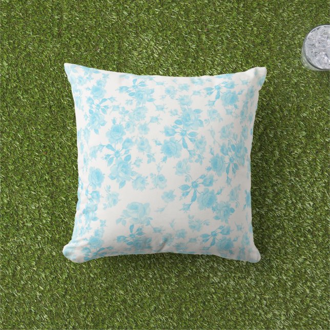 Cojín De Exterior Pillow Saint Colette June Rosas capri azul (Césped)