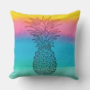 Cojín De Exterior Piña de acuarela de moda