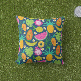 Cojín De Exterior Pineapple Tropical Banana sandía Frutos Jardín