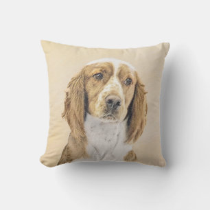Cojín De Exterior Pintado español de Springer galesa - Arte de perro