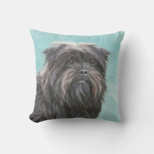 Cojín De Exterior Pintura Affenpinscher - Arte Perro Original Cuto