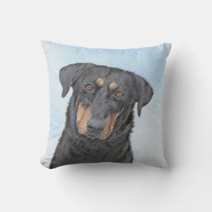 Cojín De Exterior Pintura de Beauceron - Arte de perro original lind