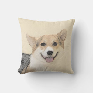 Cojín De Exterior Pintura de Corgi galés de Pembroke - Arte Perro Or
