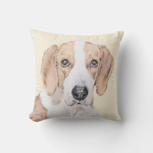 Cojín De Exterior Pintura de Foxhound estadounidense - Arte de Perro