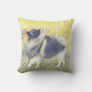 Cojín De Exterior Pintura de Keeshond Aspen - Arte Perro Original Cu