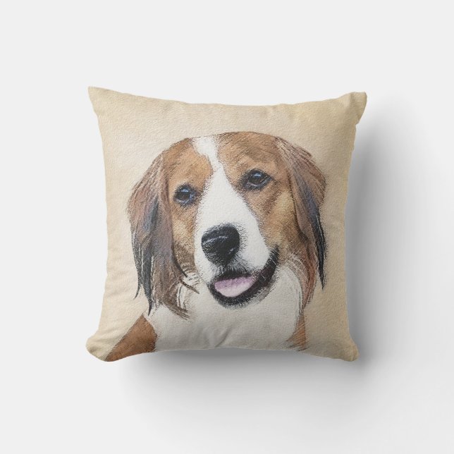 Cojín De Exterior Pintura de Nederlandse Kooikerhondje - Arte de per (Anverso)