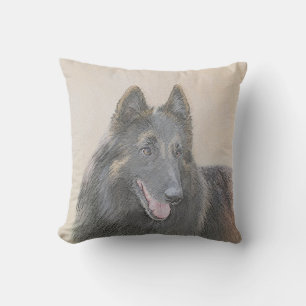 Cojín De Exterior Pintura de Tervuren belga - Arte de perro original