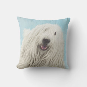 Cojín De Exterior Pintura Komondor - Arte Perro Original Cuto
