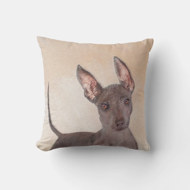 Cojín De Exterior Pintura Xoloitzcuintli - Arte Perro Original Cuto (Anverso)