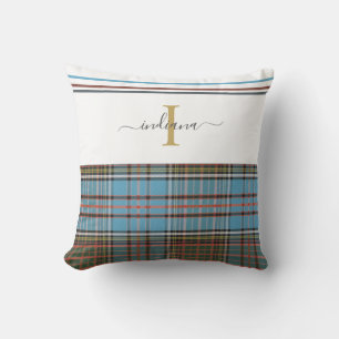 Cojín De Exterior Plaid Monogram Clan Anderson Rustic Tartan
