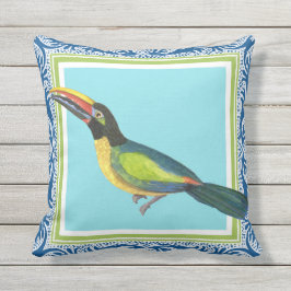 Cojín De Exterior Playa Tropical Ocean Beach Toucan Bird Batik Patte