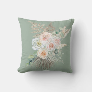 Cojín De Exterior Porche Floral Rosa Pampas Boho Rústico Siempreverd