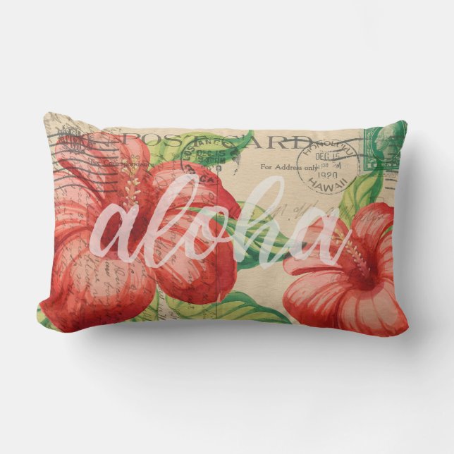 Cojín De Exterior Postal de Hibiscus ventilado de Hawaii (Anverso)