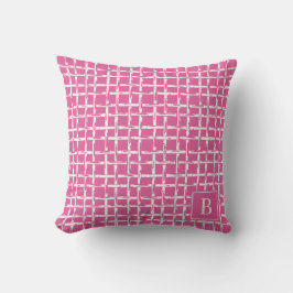 Cojín De Exterior Preppy Bamboo – Pink Coastal Monogram 