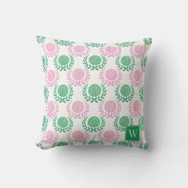 Cojín De Exterior Preppy Golf Laurel Wreath - Pink & Green