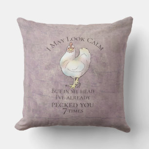 Cojín De Exterior "Puedo parecerme tranquilo" Pollo