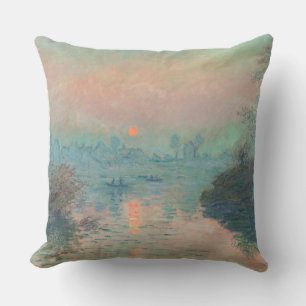 Cojín De Exterior Puesta de sol de Monet en el Sena Impresionismo de