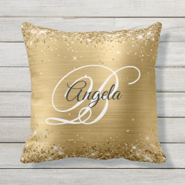 Cojín De Exterior Purpurina de oro brillante Relieve metalizado Fanc