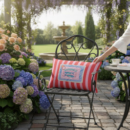 Cojín De Exterior Quirky Sardines Can Red Pink Stripes Decor