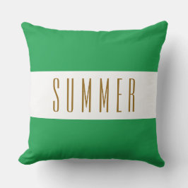 Cojín De Exterior Rayas anchas anchas de color blanco verde amarillo